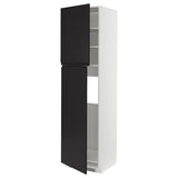 METOD high cabinet for fridge w 2 doors, white/Upplöv matt anthracite, 60x60x220 cm
