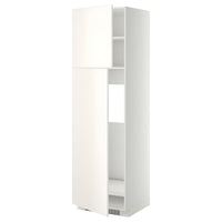 METOD - High cabinet for fridge w 2 doors, white/Veddinge white , 60x60x200 cm - best price from Maltashopper.com 29469474