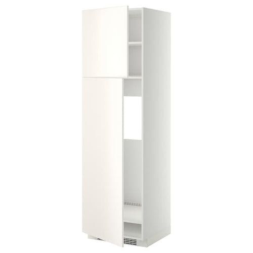 METOD - High cabinet for fridge w 2 doors, white/Veddinge white , 60x60x200 cm
