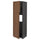 METOD - METOD High cabinet for fridge w 2 doors, black Enköping/brown walnut effect, 60x60x200 cm
