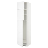 METOD high cab for fridge with 3 doors, white/Axstad matt white, 60x60x240 cm