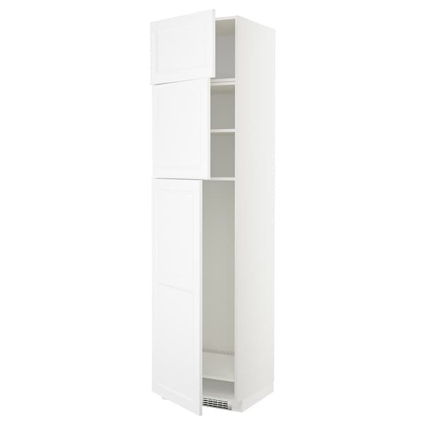 METOD - High cab for fridge with 3 doors, white/Axstad matt white , 60x60x240 cm