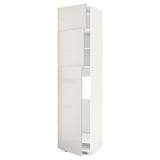 METOD high cab for fridge with 3 doors, white/Ringhult light grey, 60x60x240 cm