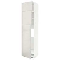 METOD high cab for fridge with 3 doors, white/Ringhult light grey, 60x60x240 cm