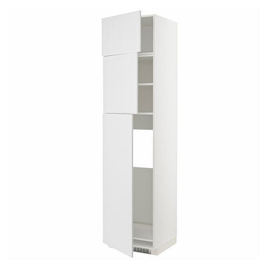 Ikea METOD - High cab for fridge with 3 doors, white/Stensund white , 60x60x240 cm