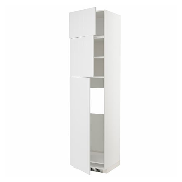 METOD high cab for fridge with 3 doors, white/Stensund white, 60x60x240 cm