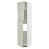 METOD high cab for fridge with 3 doors, white/Stensund light green, 60x60x240 cm
