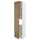 METOD - METOD High cab for fridge with 3 doors, white/Tistorp brown walnut effect, 60x60x240 cm