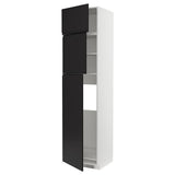 METOD high cab for fridge with 3 doors, white/Upplöv matt anthracite, 60x60x240 cm