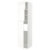METOD high cab for fridge with 3 doors, white/Vallstena white, 60x60x240 cm