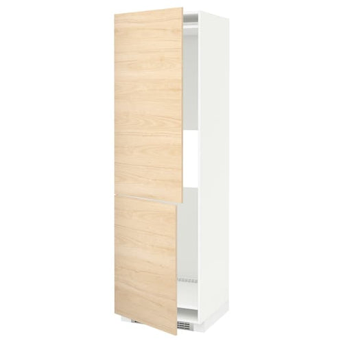 METOD - Hi cab f fridge or freezer w 2 drs, white/Askersund light ash effect, 60x60x200 cm