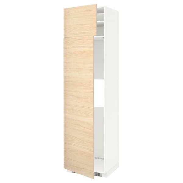 Ikea METOD - Hi cab f fridge or freezer w 2 drs, white/Askersund light ash effect, 60x60x220 cm
