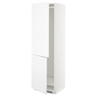 METOD hi cab f fridge or freezer w 2 drs, white/Axstad matt white, 60x60x200 cm