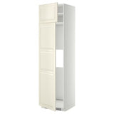METOD hi cab f fridge or freezer w 2 drs, white/Bodbyn off-white, 60x60x220 cm