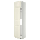 METOD hi cab f fridge or freezer w 2 drs, white/Bodbyn off-white, 60x60x240 cm