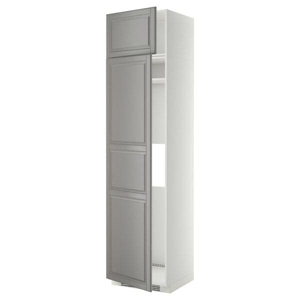 METOD - Hi cab f fridge or freezer w 2 drs, white/Bodbyn grey , 60x60x240 cm - best price from Maltashopper.com 79464921