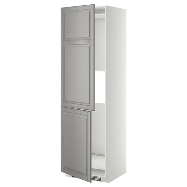 METOD - Hi cab f fridge or freezer w 2 drs, white/Bodbyn grey, 60x60x200 cm - best price from Maltashopper.com 39925651