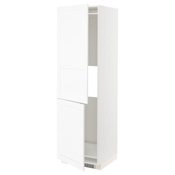 METOD - Hi cab f fridge or freezer w 2 drs, white Enköping/white wood effect, 60x60x200 cm - best price from Maltashopper.com 39473526