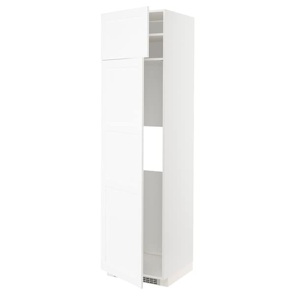 Ikea METOD - Hi cab f fridge or freezer w 2 drs, white Enköping/white wood effect, 60x60x220 cm