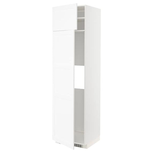 METOD - Hi cab f fridge or freezer w 2 drs, white Enköping/white wood effect, 60x60x220 cm