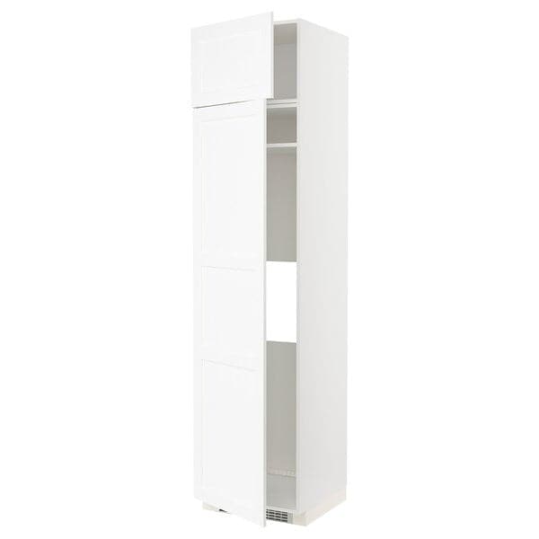 Ikea METOD - Hi cab f fridge or freezer w 2 drs, white Enköping/white wood effect, 60x60x240 cm