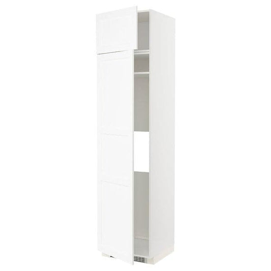 Ikea METOD - Hi cab f fridge or freezer w 2 drs, white Enköping/white wood effect, 60x60x240 cm