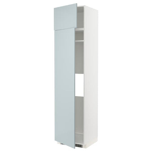METOD - METOD Hi cab f fridge or freezer w 2 drs, white/Kallarp light grey-blue, 60x60x240 cm