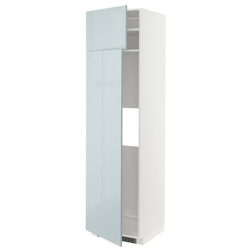 METOD - Hi cab f fridge or freezer w 2 drs, white/Kallarp light grey-blue , 60x60x220 cm