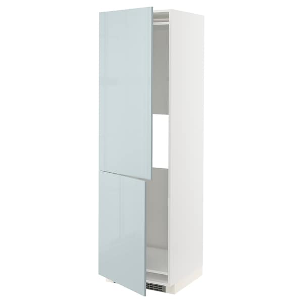 METOD - Hi cab f fridge or freezer w 2 drs, white/Kallarp light grey-blue, 60x60x200 cm