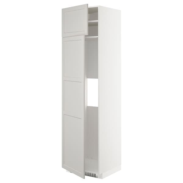 METOD - Hi cab f fridge or freezer w 2 drs, white/Lerhyttan light grey, 60x60x220 cm - best price from Maltashopper.com 49454315