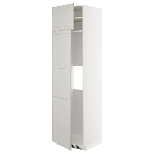 METOD - Hi cab f fridge or freezer w 2 drs, white/Lerhyttan light grey, 60x60x220 cm - best price from Maltashopper.com 49454315