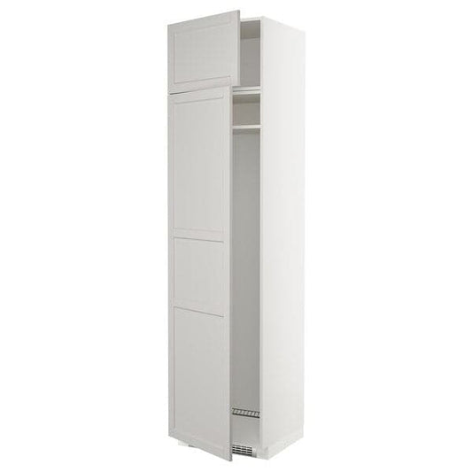 METOD - Hi cab f fridge or freezer w 2 drs, white/Lerhyttan light grey, 60x60x240 cm - best price from Maltashopper.com 19458065