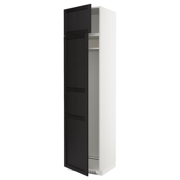 METOD - Hi cab f fridge or freezer w 2 drs, white/Lerhyttan black stained , 60x60x240 cm - best price from Maltashopper.com 89463742