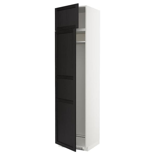 METOD - Hi cab f fridge or freezer w 2 drs, white/Lerhyttan black stained , 60x60x240 cm - best price from Maltashopper.com 89463742