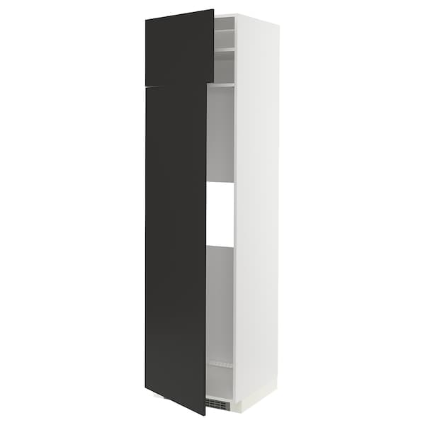 METOD - METOD Hi cab f fridge or freezer w 2 drs, white/Nickebo matt anthracite, 60x60x220 cm
