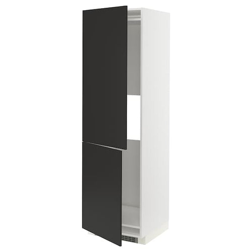 METOD - Hi cab f fridge or freezer w 2 drs, white/Nickebo matt anthracite, 60x60x200 cm