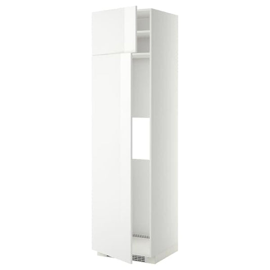 Ikea METOD - Hi cab f fridge or freezer w 2 drs, white/Ringhult white, 60x60x220 cm