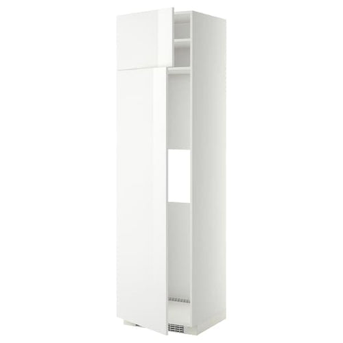 METOD - Hi cab f fridge or freezer w 2 drs, white/Ringhult white, 60x60x220 cm