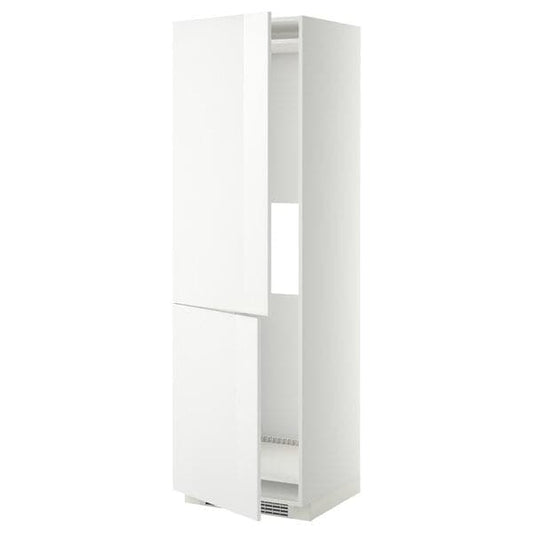 Ikea METOD - Hi cab f fridge or freezer w 2 drs, white/Ringhult white, 60x60x200 cm