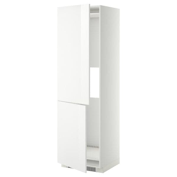 Ikea METOD - Hi cab f fridge or freezer w 2 drs, white/Ringhult white, 60x60x200 cm