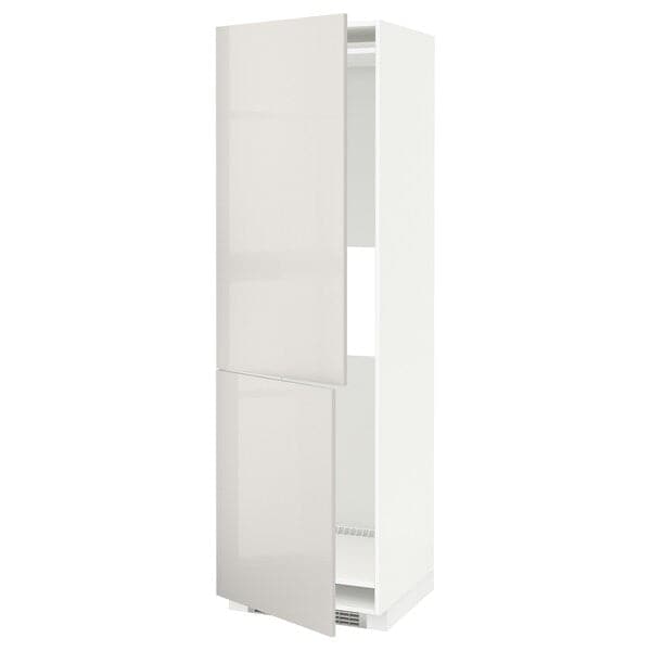 METOD - Hi cab f fridge or freezer w 2 drs, white/Ringhult light grey , 60x60x200 cm - best price from Maltashopper.com 59142724