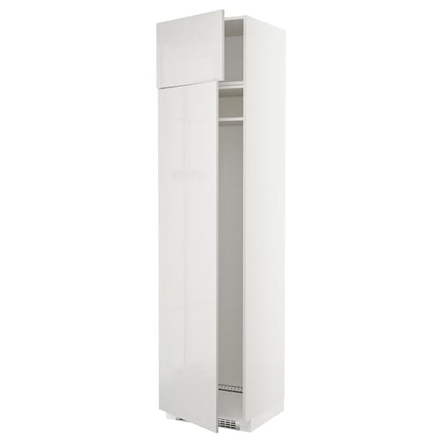 METOD hi cab f fridge or freezer w 2 drs, white/Ringhult light grey, 60x60x240 cm