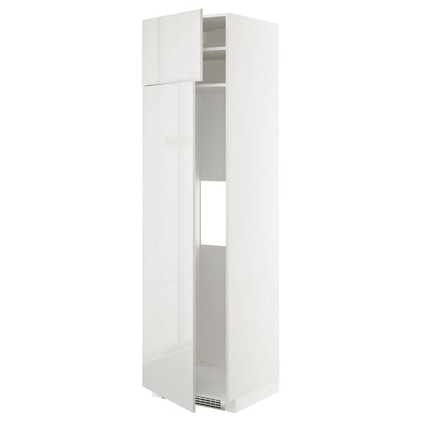 METOD - Hi cab f fridge or freezer w 2 drs, white/Ringhult light grey, 60x60x220 cm - best price from Maltashopper.com 69454989