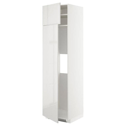 METOD hi cab f fridge or freezer w 2 drs, white/Ringhult light grey, 60x60x220 cm
