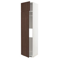 METOD - Hi cab f fridge or freezer w 2 drs, white/Sinarp brown , 60x60x240 cm - best price from Maltashopper.com 99468094