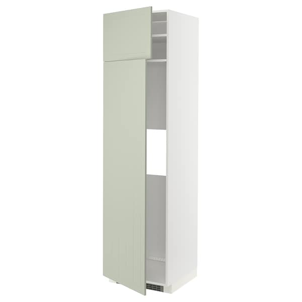 Ikea METOD - Hi cab f fridge or freezer w 2 drs, white/Stensund light green, 60x60x220 cm