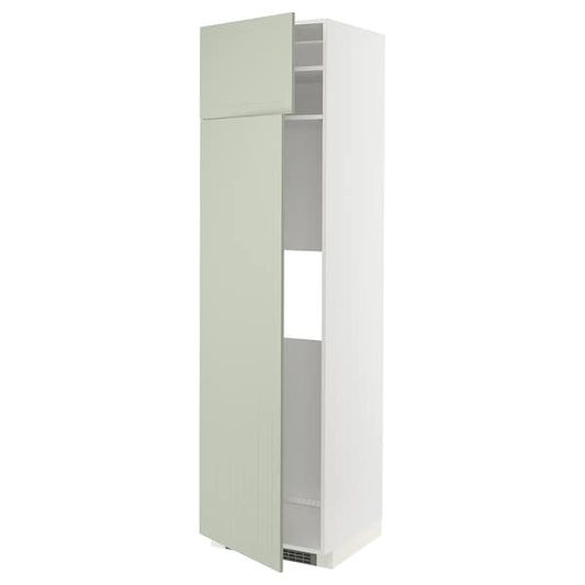 Ikea METOD - Hi cab f fridge or freezer w 2 drs, white/Stensund light green, 60x60x220 cm