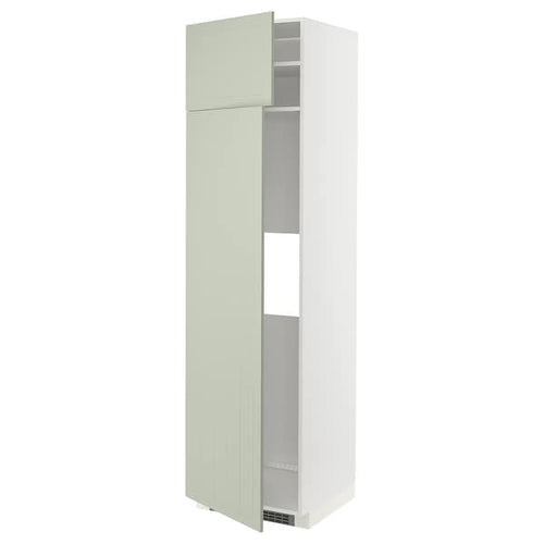 METOD hi cab f fridge or freezer w 2 drs, white/Stensund light green, 60x60x220 cm