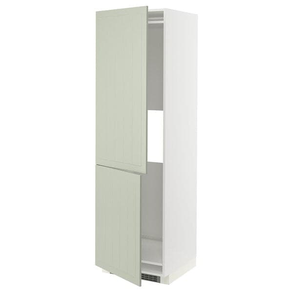 Ikea METOD - Hi cab f fridge or freezer w 2 drs, white/Stensund light green, 60x60x200 cm