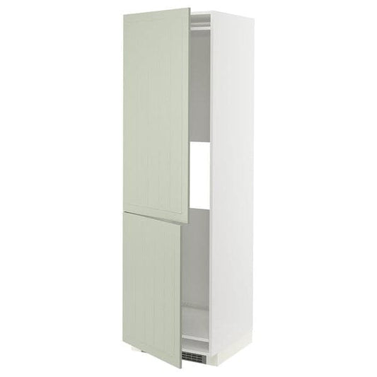 Ikea METOD - Hi cab f fridge or freezer w 2 drs, white/Stensund light green, 60x60x200 cm